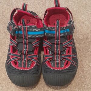 OshKosh B'gosh Kids' Black, Red, and Blue Sandals, Size 11M Toddler